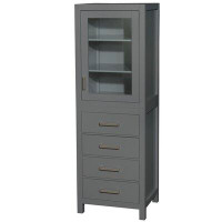 Wyndham Collection Sheffield 24" W x 71.25" H x 20" D Solid Wood Linen Cabinet
