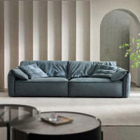 MABOLUS 101.57" Blue Technology cloth Modular Sofa cushion couch