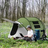 Camping Tent 110.2" L x 81.9" W x 46.1" H Green