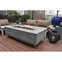 Elementi Granville 60" rectangle Concrete Outdoor Fire Table Light Grey