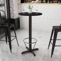 Ebern Designs Baskin 24'' Round Laminate Table Top with 22'' x 22'' Bar Height Table Base