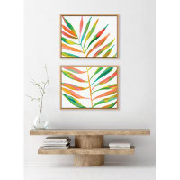 Beachcrest Home Gaertner Colourful Plant Leaf Framed On Canvas by Jessi Raulet Of Ettavee Print