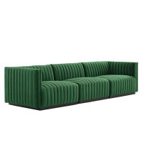 TODAY DECOR Todaydecor Conjure Channel Tufted Performance Velvet Sofa