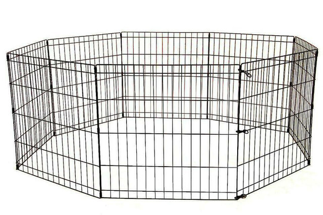 NEW 24 , 30 , 36 ,42 & 48 IN DOG FENCE KENNEL DOG PLAY PEN CRATE FENCE 8 PANEL in Hobbies & Crafts in Regina