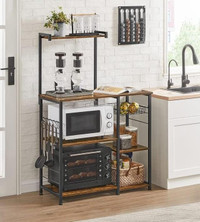 NEW KITCHEN BAKERS RACK MICROWAVE STAND WIRE BASKET SHELVES KKS35X