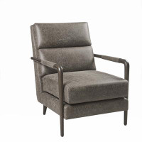 George Oliver Faux Leather Channel Accent Armchair