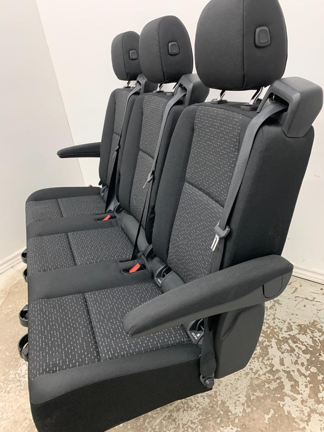 Chrysler Sprinter Van 2022 Black Cloth Triple 3 Person Bench Seat with Mounts Mercedes  VANLIFE in Other Parts & Accessories - Image 3