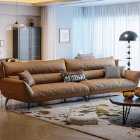 Crafts Design Trade 98.43" Brown  Genuine Leather+Leather Match Modular Sofa