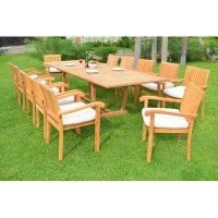 Rosecliff Heights Moultrie Luxurious 13 Piece Teak Dining Set