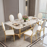 STAR BANNER Light luxury modern simple home rectangular dining table sets