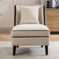 Latitude Run® Velvet Upholstered Accent Chair With Pillow