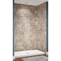Avora Bath Avora Euro Centre Drain  11x20 Tile RidgeStone Acrylic Alcove Shower System 60"W x 36"D x 96"H