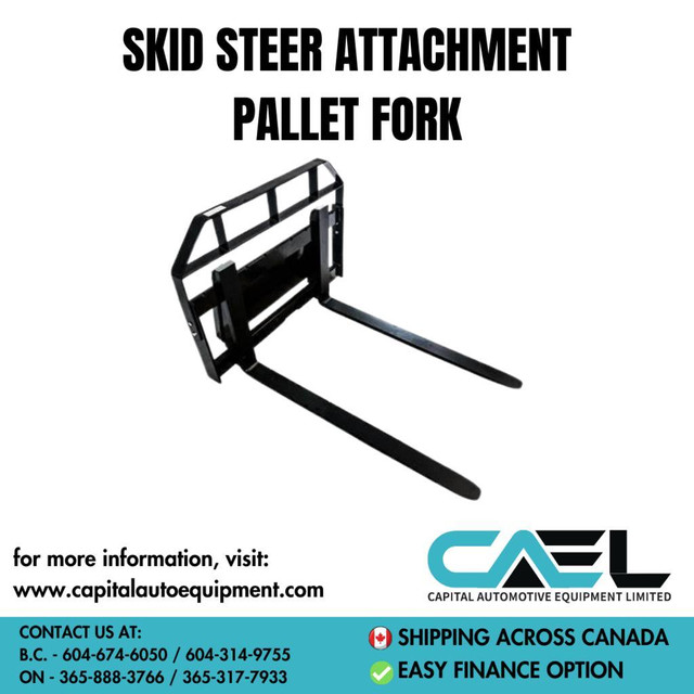 Easy Financing option! Brand New 48” skid steer pallet fork attachment in Other