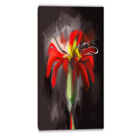 Made in Canada - Design Art Abstract Red Flower Graphic Art on Wrapped Canvas