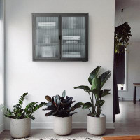 Ebern Designs Retro Style Haze Double Glass Door Wall Cabinet With Detachable Shelves