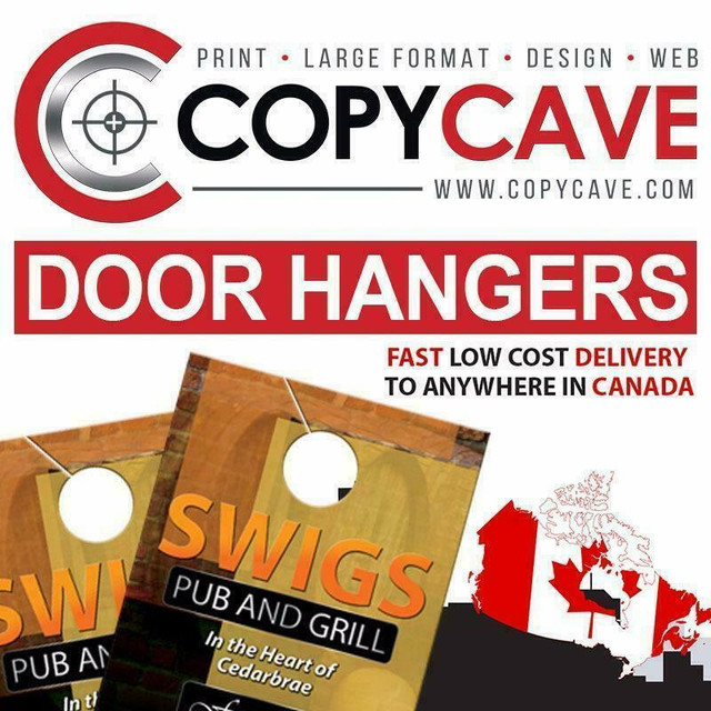 DOOR HANGERS - Canada&#39;s LOWEST prices - Cheap door hanger printing rates, top quality in Other Business & Industrial