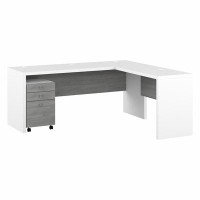 Bush Business Furniture Office By Kathy Ireland® Echo 72W L Shaped Computer Desk With 3 Drawer Mobile File Cabinet