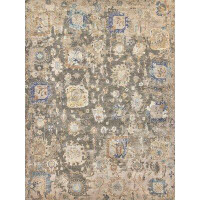 EXQUISITE RUGS Essex Damask Hand-Knotted Wool Brown/Grey/Blue Area Rug