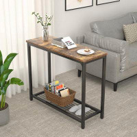 17 Stories 17 Storeys Small Console Table Sofa Table With Mesh Shelves, 2 Tier Entryway Table Foyer Table For Entryway,