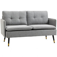 55 LOVESEAT SOFA FOR BEDROOM, MODERN LOVE SEATS FURNITURE WITH BUTTON TUFTING, UPHOLSTERED SMALL COUCH FOR SMALL SPACE,