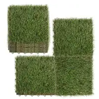 Dilon Desi 12.6" x 12.6" Artificial Grass Turf Panels