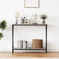 17 Stories 17 Stories Console Table, Industrial Entryway Table, Narrow Sofa Table With Shelves,Entrance Table For Entryw