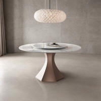Orren Ellis Light luxury modern sintered stone round dining table