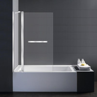 Combo- Zen Builder 60x30 or 66x32 White Acrylic Alcove Tub w 6mm Reversible Tempered Glass Shield (Left/Right Drain) JBQ