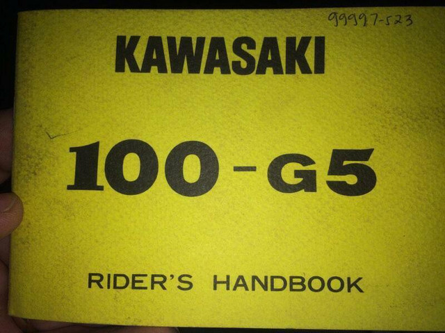 1972 Kawasaki G5 100 Riders Manual in Motorcycle Parts & Accessories in Saskatoon