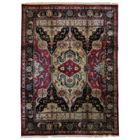 Woven Concepts Oriental Hand-Knotted Wool Purple/Black/Blue Area Rug