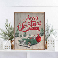 The Holiday Aisle® Merry Christmas Santa Car Whitewash