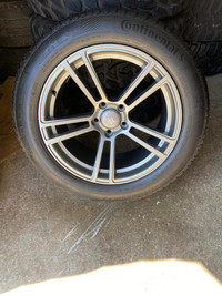 FOUR NEW 19 INCH MIGLIA WHEELS 5X120 MOUNTED 265 / 50 R19 CONTINENTAL TS850 WINTER RUNFLAT TIRES !!