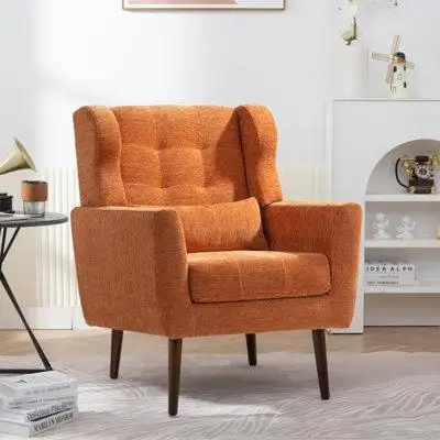 TORREFLEL Modern Accent Chair Upholstered Foam Filled Living Room Chairs Comfy Reading Chair Mid Century Modern Chair Wi