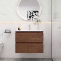 Ebern Designs Bathroom Vanity With Gel Basin Top, Soft Close Drawer