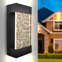 17 Stories 17 Stories LED Up Down Outdoor Wall Lights, Bubble Glass, 3CCT 3000K-5000K, IP65, 12", Aluminum