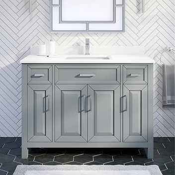 Thomas 36, 48, 60, 78 & 84 In Bathroom Vanity, Countertop & Drawer Organizer in 3 Finishes ( Oxford Grey or White ) ABSB in Cabinets & Countertops - Image 4