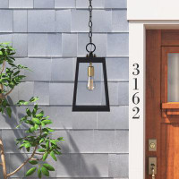Beachcrest Home New Hartford Black 1 -Bulb 16'' H Outdoor Hanging Lantern