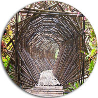 Made in Canada - Design Art 'Bamboo Tunnel in the Garden' Photographic Print on Metal