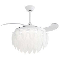 House of Hampton Remote Control Reversible Crystal Ceiling Fan With Light