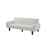 Latitude Run® Sofa & Sofa Bed-White PU_Loveseat