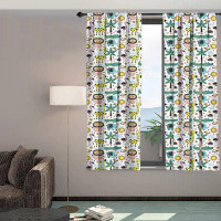 Bay Isle Home™ Window Treatments 2 Panel Set For Living Room Bedroom, With Rod Pocket, Green White