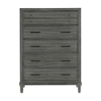 Ceballos Modern Transitional Style Bedroom Furniture 1Pc Chest Of 5 Drawers Grey Finish