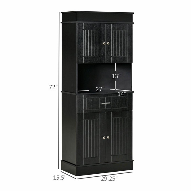 Kitchen Cupboard 29.25" x 15.5" x 72" Black in Storage & Organization - Image 3