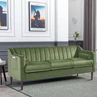 George Oliver Modern style upholstered sofa with wooden frame for living room