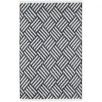 Dash and Albert Rugs Crisscross Geometric Handwoven Polypropylene Indoor/Outdoor Area Rug in Black/White