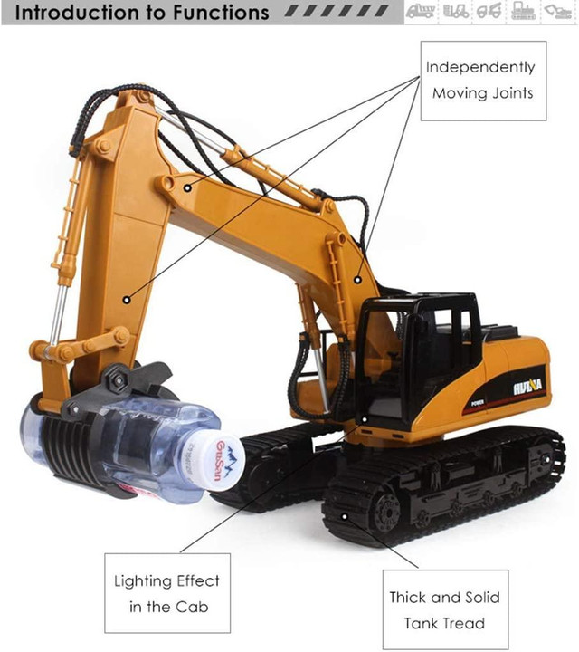 NEW 1;14 RC 16 CH REMOTE CONTROL DEMOLITION GRAPPLE EXCAVATOR 201563 in Toys in Winnipeg - Image 3