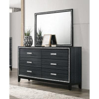 F&L Homes Studio Haiden 6 Drawer 63" W Double Dresser with Mirror