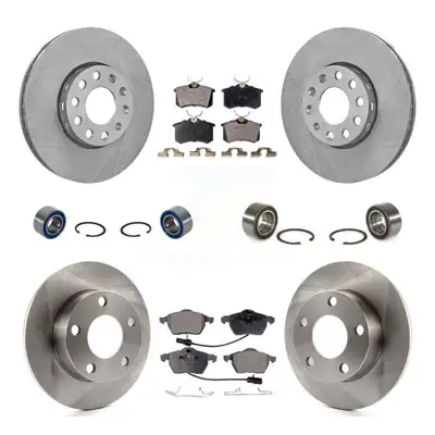 Front Rear Bearing Disc Brake Rotor & Pads Kit (10Pc) For Volkswagen Passat AWD with 2.8L KBB-106456