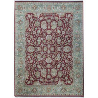 Bokara Rug Co., Inc. Hand-Knotted High-Quality Red and Green Area Rug