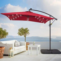 Arlmont & Co. Dailan 98.4'' Square Lighted Cantilever Umbrella